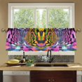thumbnail image 4 of Yayeee Kitchen Curtains Tier Set of 2 Light Filtering 57"x36" Over Sink Window Panels, Green Wavy Plaid, 4 of 7