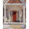 thumbnail image 6 of OasisCraft 24 Inch Outdoor Christmas Tree 2 Set, Pre-lit Mini Flocked Christmas Tree Artificial Pathway Xmas Tree 50 LED with Red Berries, Pinecones for Porch Holiday Decor, Green, 6 of 8
