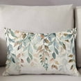 thumbnail image 2 of Sage Green Leaves Throw Pillow Cover Case, Couch Sofa Bed Pillowcase, Soft Decorative Lumbar Pillow Protector, Vintage Brown Eucalyptus Leaf 16x24Inch Reversible Pillow Shams with Zipper, 2 of 6