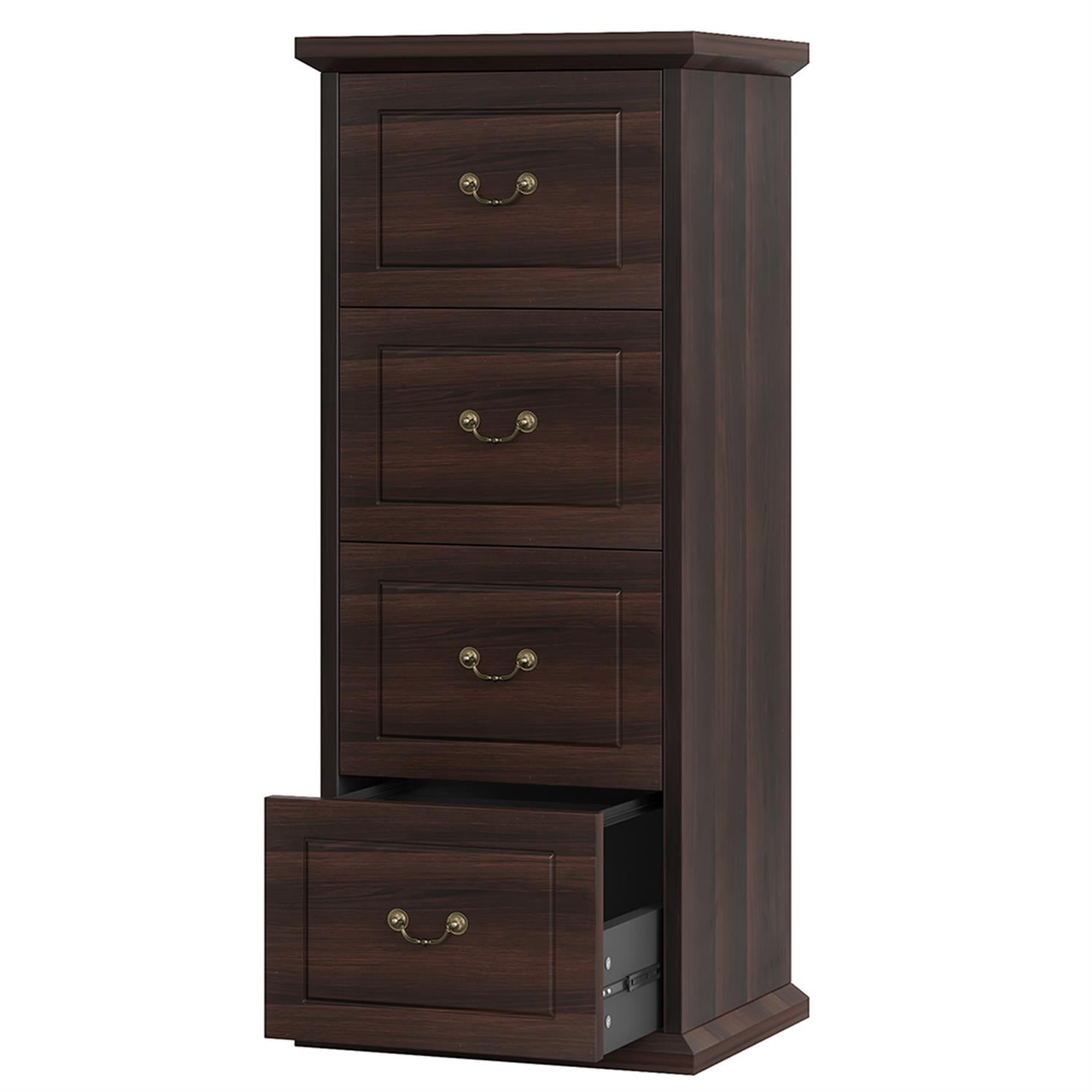 Demi Bonn 4-Drawer File Cabinet, Vertical Wood Filing Cabinet for Home Office, Printer Stand, for A4, Letter-Size Documents, Storage Cabinet for Home Office, Brown