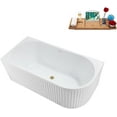 thumbnail image 2 of 59" Streamline N4020BBR Soaking Freestanding Tub and Tray With Internal Drain in Brushed Brass, 2 of 7