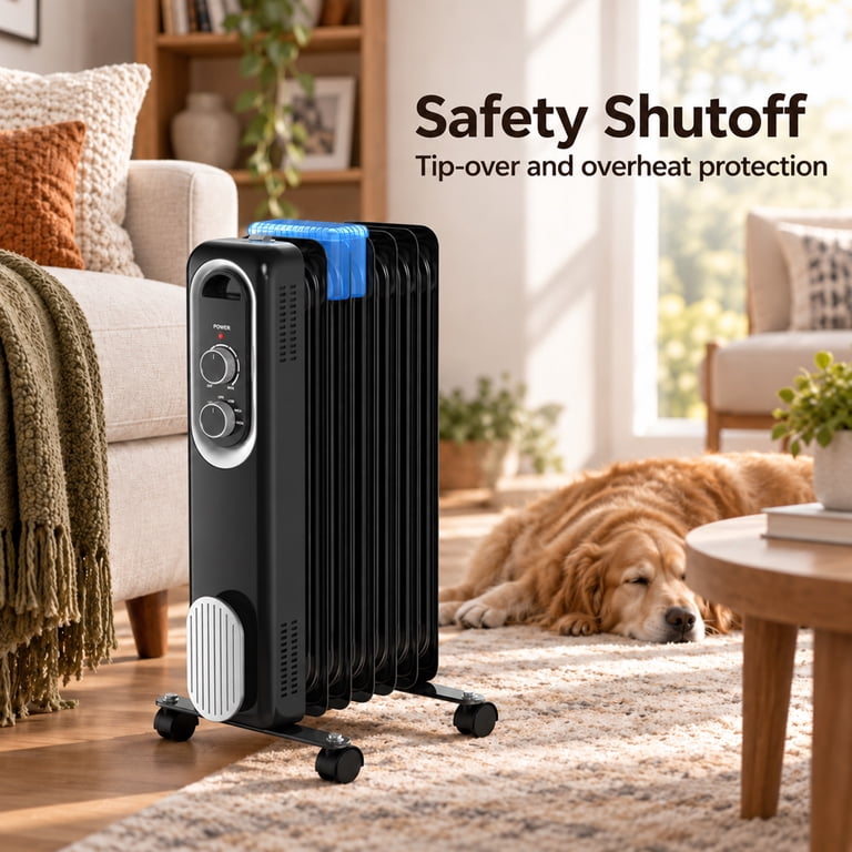 Alvantor 22-Inch Oil-Filled Radiator Heater, 1500W, 3 Settings photo 7