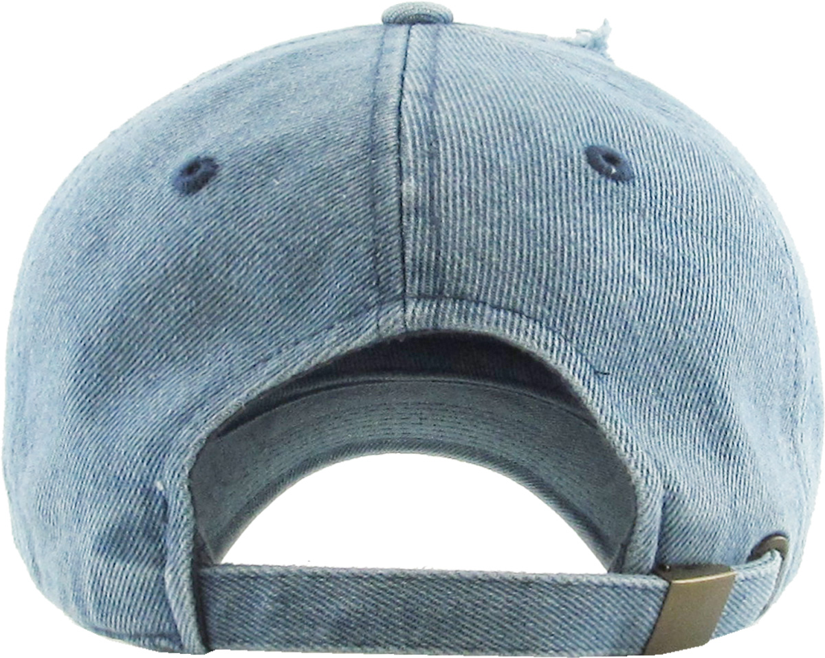 Washed Solid Vintage Distressed Cotton Dad Hat Adjustable Baseball Cap Polo Style - image 3 of 7