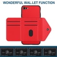 thumbnail image 4 of TECH CIRCLE Wallet Case For iPhone 7 8/iPhone SE with Card Holder,Flip Premium PU Leather Magnetic Clasp Kickstand Heavy Duty Protective Cover with Lanyard Strap for Apple iPhone 7 8 SE 4.7",Red, 4 of 7