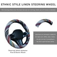 thumbnail image 2 of Steering Wheel Cover, 15 Inch Anti-Slip Ethnic Steering Wheel Protector, Breathable Flax Cloth Elastic Steering Wheel Cover, Car Accessories, Style D, 2 of 10