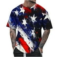 thumbnail image 2 of Zylanna Men's T-Shirts Tee, Short Sleeve V-Neck America Flag Print Summer Fashion Tops for Mens Multicolor, 2 of 5