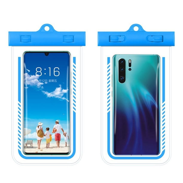 Bolsa de teléfono TPU que cuelga la caja impermeable para las vacaciones que nadan azul JShteea El nuevo