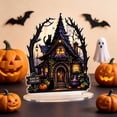 thumbnail image 4 of Gothic Witch House Acrylic Halloween Decorations Tabletop Stand, 6 Inch 2D HD Printed Spooky Mansion Ornament for Desk Tiered Tray Gothic Displays, 4 of 5