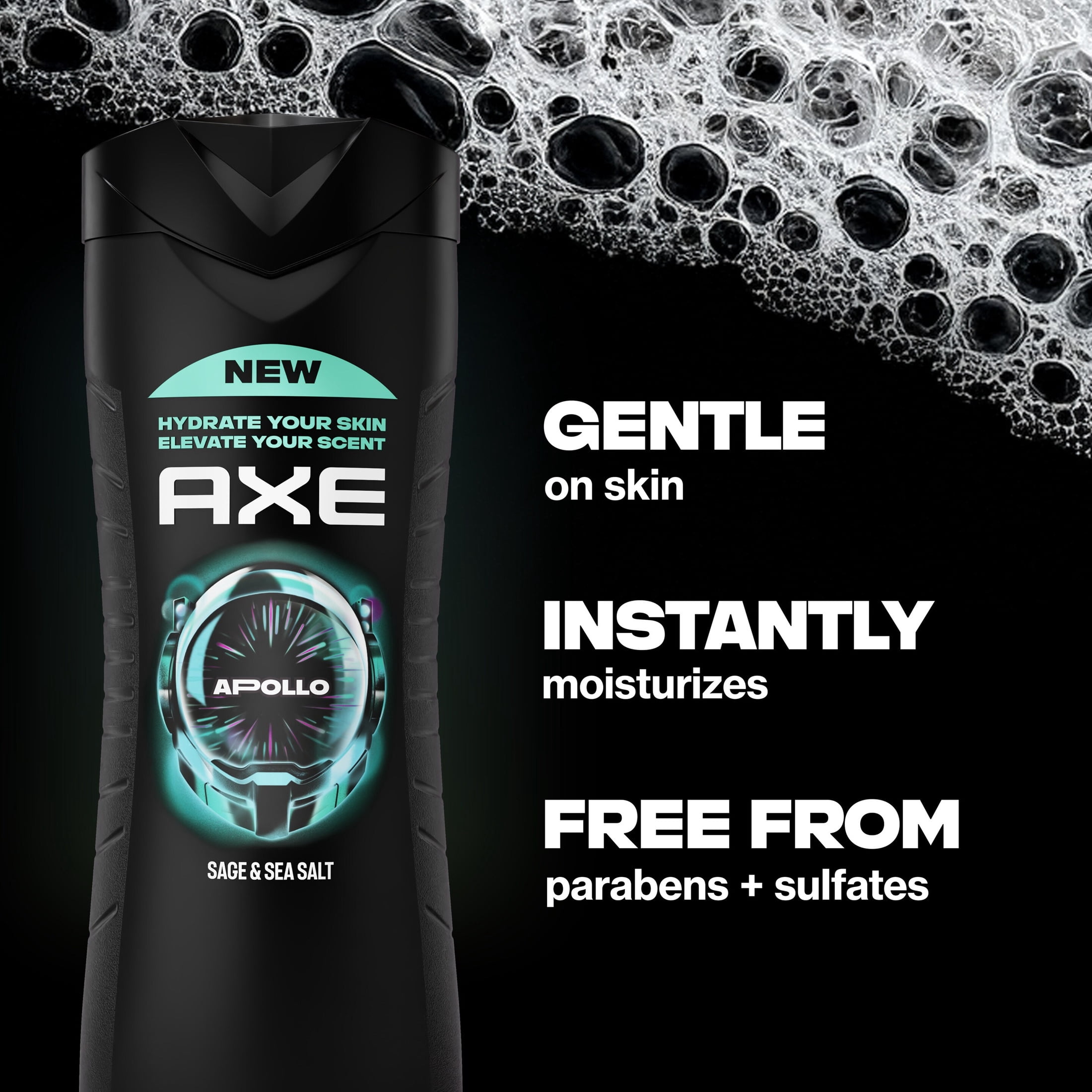 AXE Body Wash Moisturizing Apollo Paraben-Free & Sulfate-Free, 16 fl oz Twin