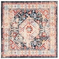 thumbnail image 2 of SAFAVIEH Riviera Jacob Oriental Polyester Machine Washable Area Rug, Charcoal/Gold, 6'7" x 6'7" Square, 2 of 13