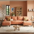 thumbnail image 7 of 111 Inch U Shaped Sectional Sofa with Double Chaise, Large Lounge Design Modular Couch for Living Rooms and Apartments, Brown, 7 of 7