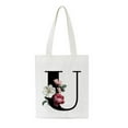 thumbnail image 1 of Bolsa de asas con inicial personalizada Regalo de acuarela floral para su carta Bolsa de tela Wmkox8yii HFSH73, 1 of 1