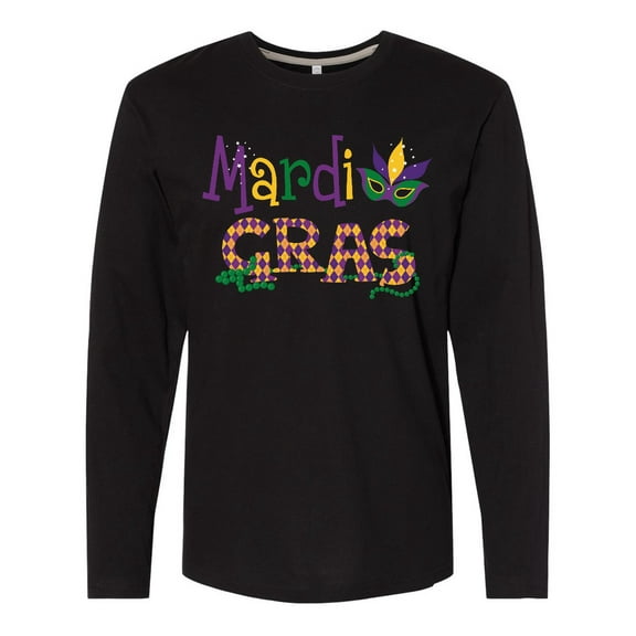 Inktastic Argyle Mardi Gras Long Sleeve T-Shirt