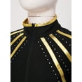 thumbnail image 5 of Fldy Kids Girls Figure Skating Jackets Athletic Jacket Sweatshirts Ice Skating Gym Training Tops Gold 10, 5 of 7
