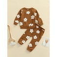 thumbnail image 4 of Qiylii 2Pcs Baby Girl Floral Print Tracksuit, Long Sleeve T shirt Tops + Pants, 4 of 9
