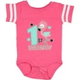 thumbnail image 3 of Inktastic 1st Birthday with Flamingo Stars and Hearts Girls Baby Bodysuit, 3 of 5