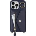 thumbnail image 5 of for iPhone 12 Pro Case Wallet with Strap for Women - Crossbody Lanyard, Zipper Pocket, Credit Card Holder, Ring Stand - RFID Blocking Phone Wallet Case for iPhone 12 Pro(6.1",Dark Blue), 5 of 17