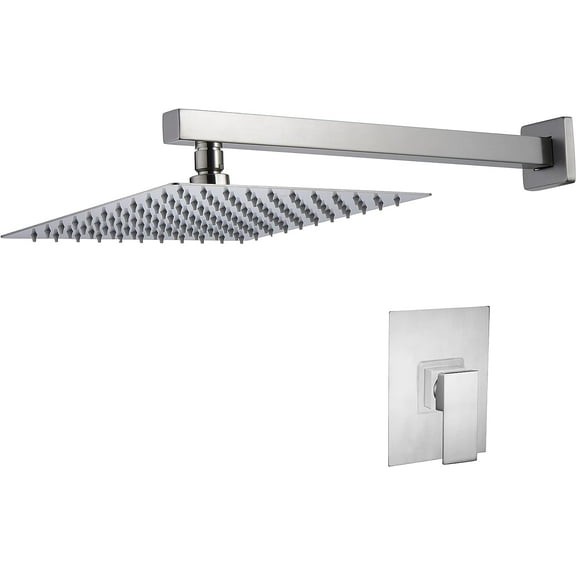 Mocoloo Luxury Stainless Steel & Brass Shower Head System in Brushed Nickel Finish