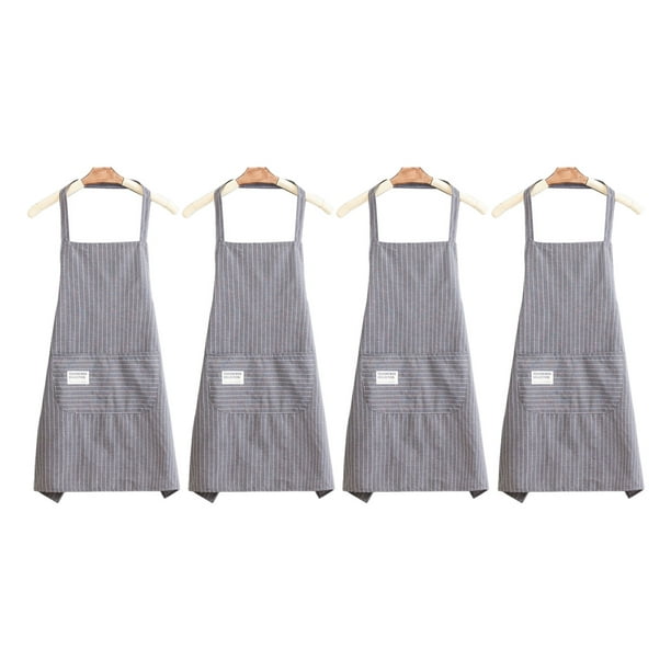 Delantal de cocina Apuakthei, delantal ajustable de 2 piezas, lavable a máquina, delantal para hombre que no se decolora, delantal para cocina, restaurante, cafetería, gris para mujer