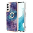thumbnail image 2 of Mantto For Samsung Galaxy S21 Case,Ring Holder Stand Marble Pattern 3 in 1 Rugged Shockproof Hybrid Hard PC Soft Rubber Bumper Drop Protective Girls Women Boy Men Phone Cases,Purple, 2 of 6
