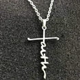 thumbnail image 4 of Stainless Steel Christian Cross Faith Word Church Prayer Religious Pendatn Necklace, 4 of 4
