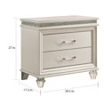 thumbnail image 3 of Silver Orchid Butler Glam Pearl White Solid Wood 2-Drawer Nightstand by, 3 of 5