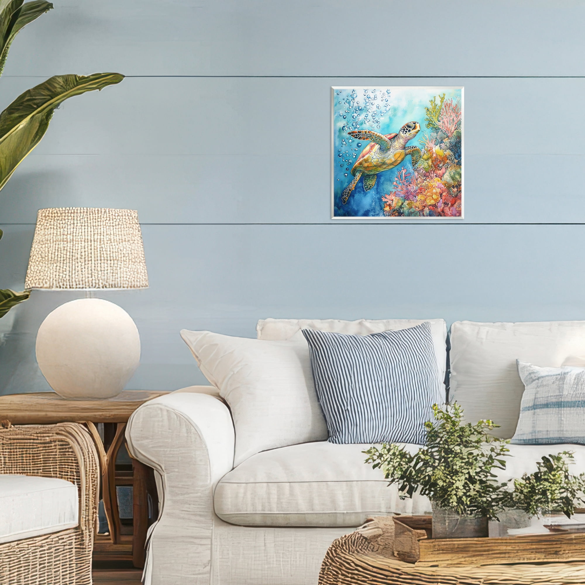 Stupell Industries Underwater Sea Turtle Bubbles Wall Plaque Art, design by Tina LeCour
