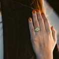 thumbnail image 5 of 2.56 ct Brilliant Round Cut Green Zircon 18K Rose Gold Halo Solitaire with Accents Engagement Bridal Wedding Ring Band Set size 10.75, 5 of 7