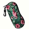 thumbnail image 2 of Lightweight Tropical Style Flamingo Glasses Protector - Durable Neoprene Zippered Soft Case with Keychain, Anti-Drop Storage Holder for Fashion Glasses & Readers, 2 of 10
