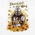 thumbnail image 2 of Women's Star Wars: The Mandalorian Grogu and Din Djarin Thankful is the Way Graphic Tee White 2X Large, 2 of 4