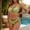 (Fashion 57)Green, variant on Women's Textured Ruched Bikini Sets Two Piece Bathing Suits Front Cutout Side Tie High Cut Triangle Swim Bikini Swimwear