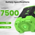 thumbnail image 2 of 56Volt 7.5Ah Lithium Battery Replacement for EGO Battery Compatible with EGO 56V Battery 7500mAh BA4200T BA4200 Compatible with 56V Power Tools Lawn Mower, 2 of 9
