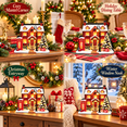 thumbnail image 3 of Christmas Village Decor, Wooden Colorful Townhouse Village Tabletop House with Soft Light for Mantel Shelf Desk and Table, 4.72 x 4.33 x 0.79 in, 3 of 6
