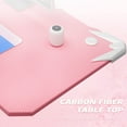thumbnail image 6 of Hyxoo Gaming Computer Desk with Carbon Fiber Surface, Gaming Table Z Shaped Pc Home Office with Cup Holder&Headphone Hook(44 in, Pink), 6 of 8