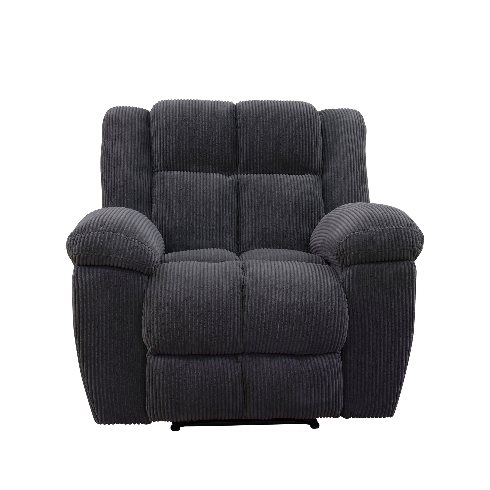 Aukfa 3-Piece Recliner Sofa Set - 43" Oversized Recliner Overstuffed Armchair for Living Room, Corduroy, Gray