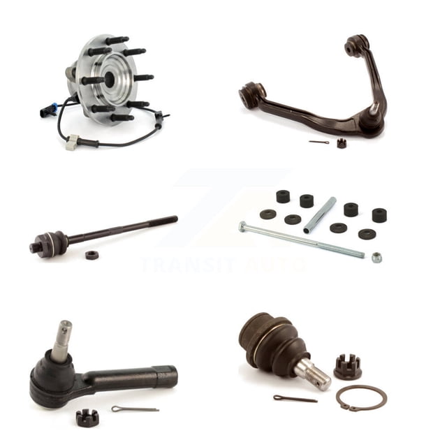 Transit Auto Bras de Commande avant avec Rotule Kit de Liaison de Tige Intérieure Extérieure (6 Pcs) pour Chevrolet Silverado 1500 GMC Sierra Classic avec Roues à 8 Crampons - K7T-106931