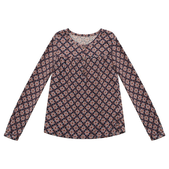 Richie House Girls' Sweet Print Pullover with Long Sleeve RH1934