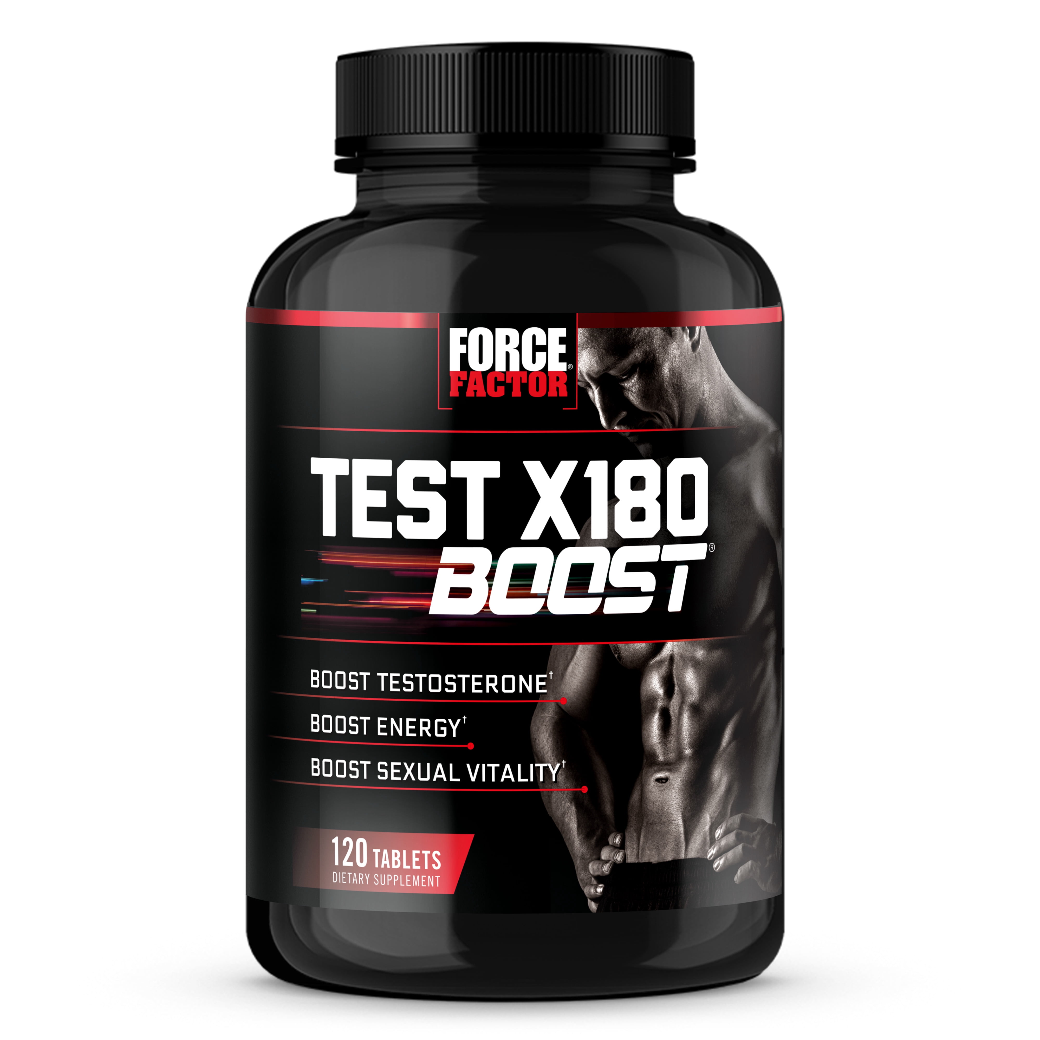 Force Factor Test X180 Boost, Testosterone Booster for Men with Boron, Fenugreek & Tribulus Terrestris for Muscle, Libido & Men’s Health, 120 Tablets