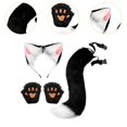 thumbnail image 2 of Conjunto de orejas y cola de animal, diadema con orejas para pelo para actuaciones en escenario durante las festividades. Blanco y negro, 2 of 8