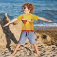 thumbnail image 3 of FORMRS Boys Rash Guard Short Sleeves Swim Shirt Quick Dry UPF 50+ Sun Protection, Sizes 3-12T, Orange Cocktails, 3 of 6