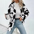 thumbnail image 5 of Aloohaidyvio Womens Fuzzy Fleece Jacket Winter Open Front Cardigans Warm Lapel Outerwear with Pocket 2024 Coats for Women Clearance, 5 of 6