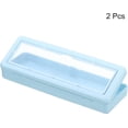 thumbnail image 4 of Estuche para lápices de gran capacidad, paquete de 2 estuches para bolígrafos, bolsa de cosméticos, organizador de papelería, almacenamiento impermeable para oficina en casa, azul y rosa, 4 of 5