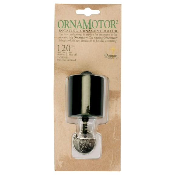 Roman, 2.25" B/O ORNAMOTOR ORN SPINS ORNAMENT