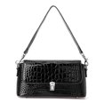 thumbnail image 2 of Genuine Cowhide Leather Crocodile Grain Shoulder Bag, Women's Underarm Handbag, Daily Travel Purse, 2 of 5