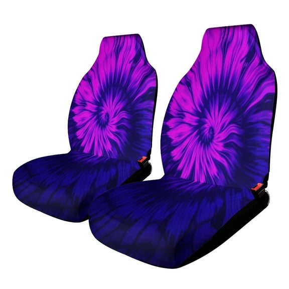 Purple Swirl Abstract Art Car Seat Covers Pack of 2 Universal Front Seat Protective Cover