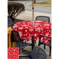 thumbnail image 4 of Outdoor Tablecloth with Umbrella Hole and Zipper, Christmas Snowflakes Square Table Cloth 60x60 Inch Waterproof Tablecloth, Xmas Winter Watercolor Red Picnic Table Cover for Patio Camping, 4 of 7