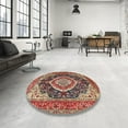 thumbnail image 3 of Ahgly Company Indoor Square Traditional Fire Brick Red Persian Area Rugs, 6' Square, 3 of 6