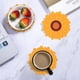 thumbnail image 3 of Posavasos de flores para bebidas, 6 unidades, bonitos posavasos de silicona antideslizantes, lavables, reutilizables, resistentes al calor (girasol, amarillo), 3 of 5