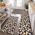 thumbnail image 2 of Beige Butterfly Blue Orange Pattern Kitchen Rugs Sets Of 3,Kitchen Runner Rugs Non Skid Washable,Decorative Kitchen Floor Mats for Kitchen,Sink,Laundry,17"x30"+ 17"x47" + 17"x59", 2 of 6
