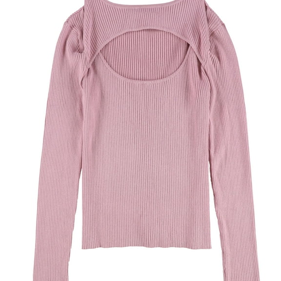 bar III Womens Cutout Ribbed Pullover Sweater, Pink, XX-Large